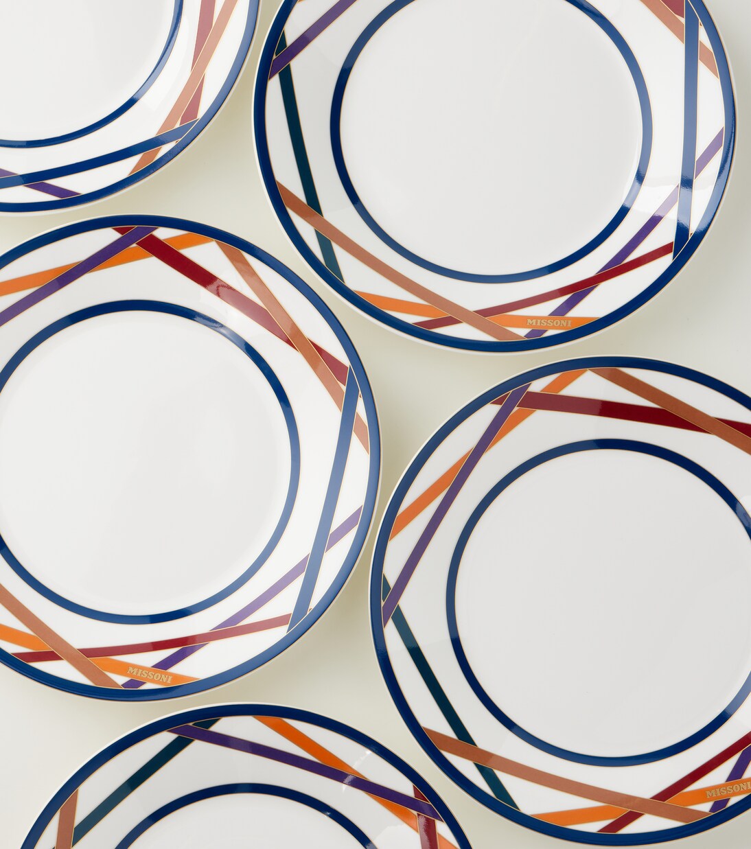 Nastri set of 6 ceramic soup plates | Missoni