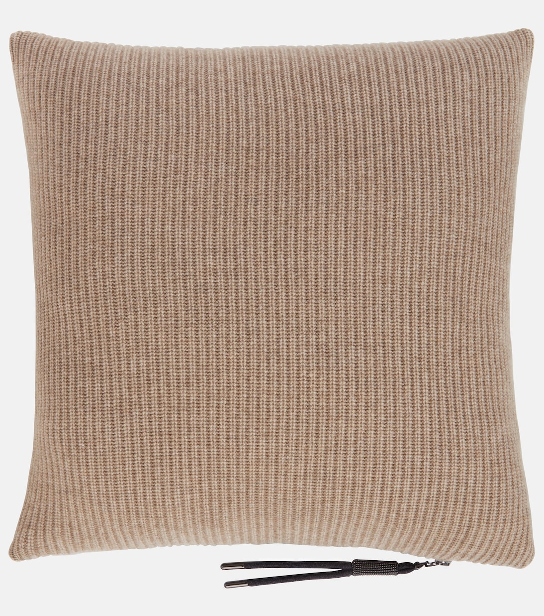 Ribbed-knit cashmere cushion | Brunello Cucinelli