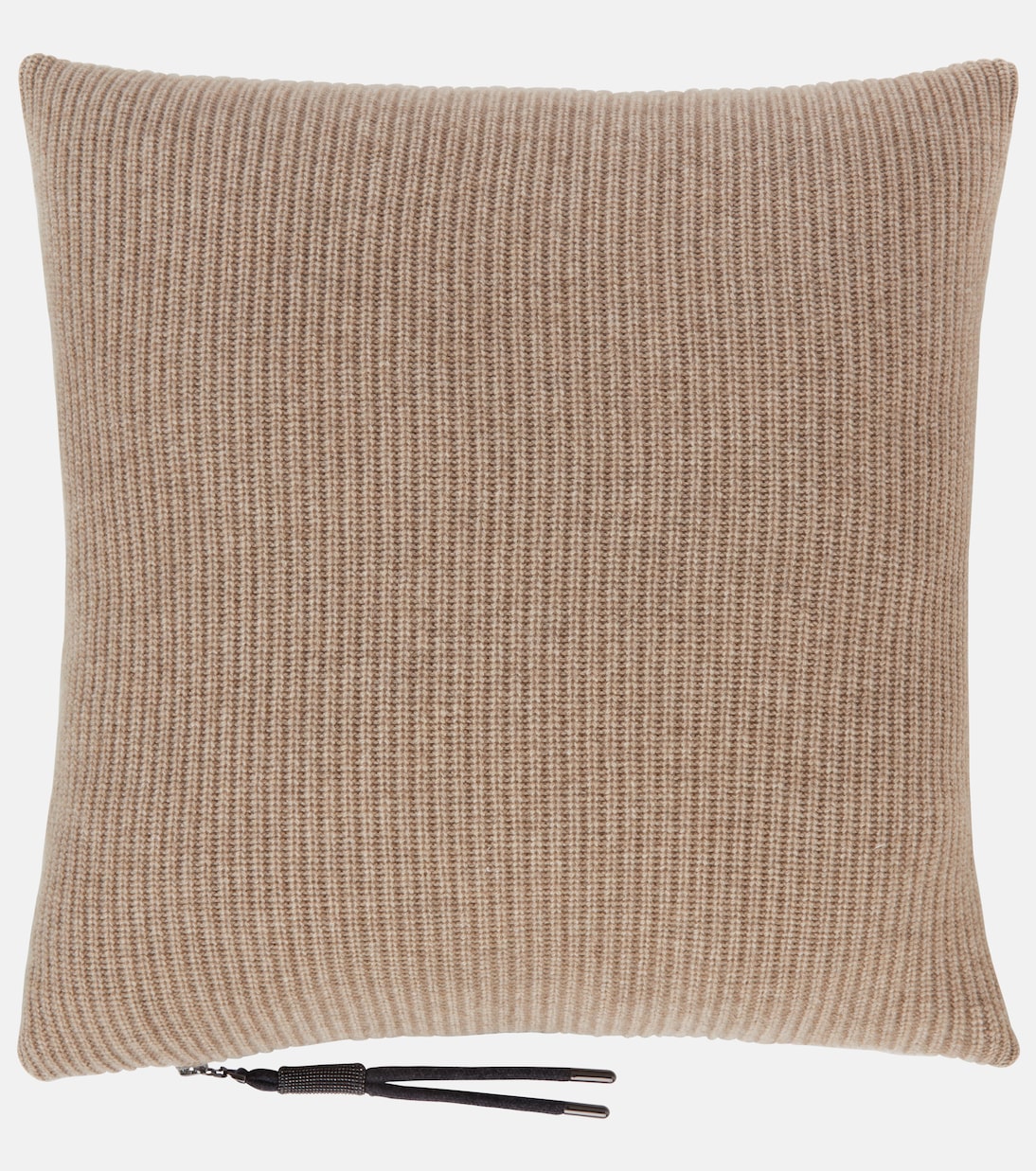 Ribbed-knit cashmere cushion | Brunello Cucinelli
