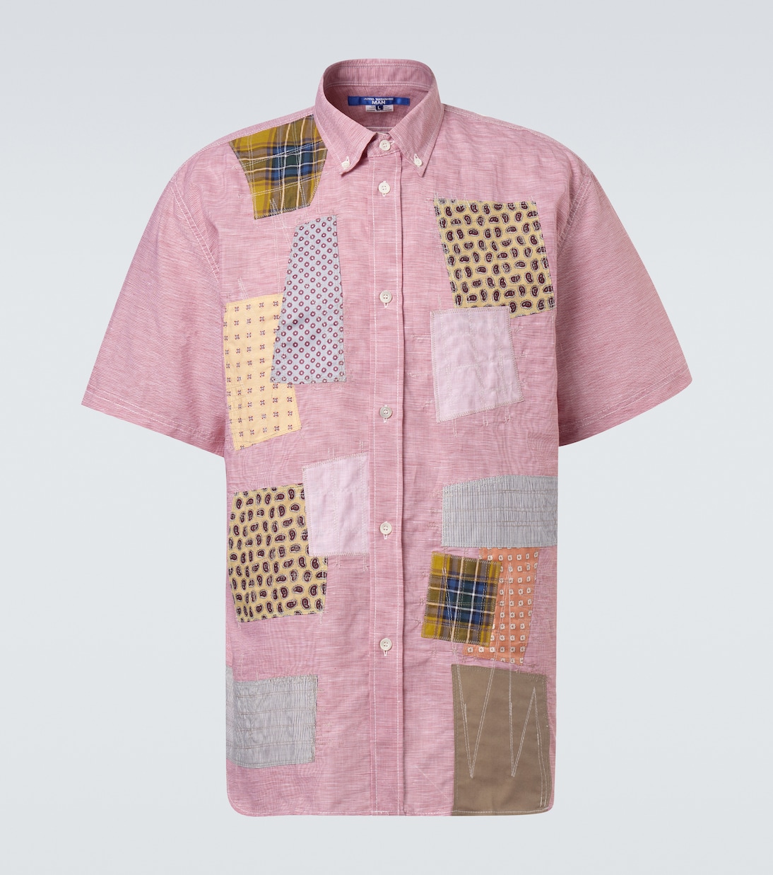 Patchwork linen and cotton bowling shirt | Junya Watanabe