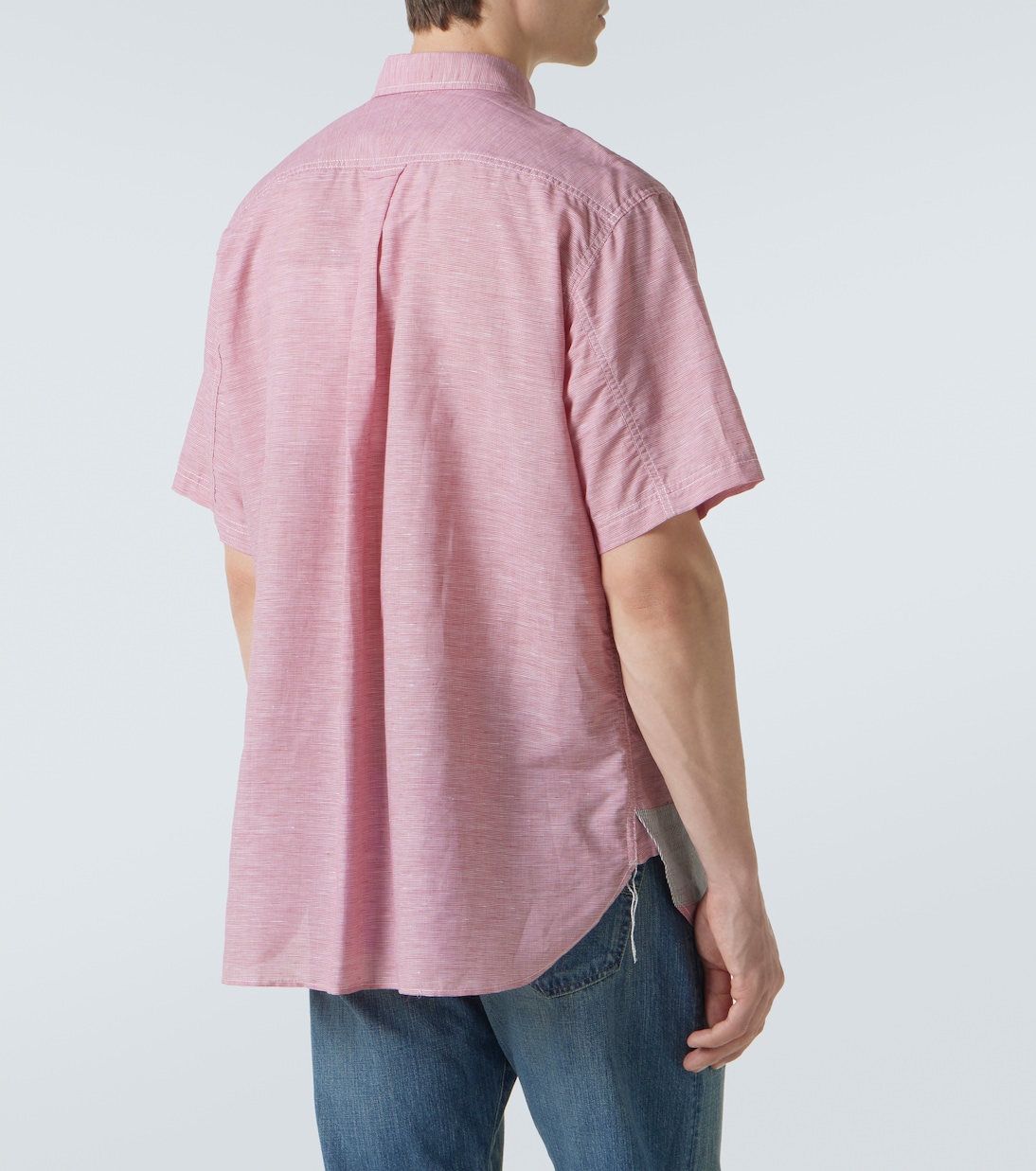 Patchwork linen and cotton bowling shirt | Junya Watanabe