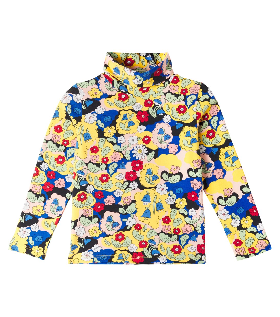 Floral cotton-blend turtleneck top | Mini Rodini