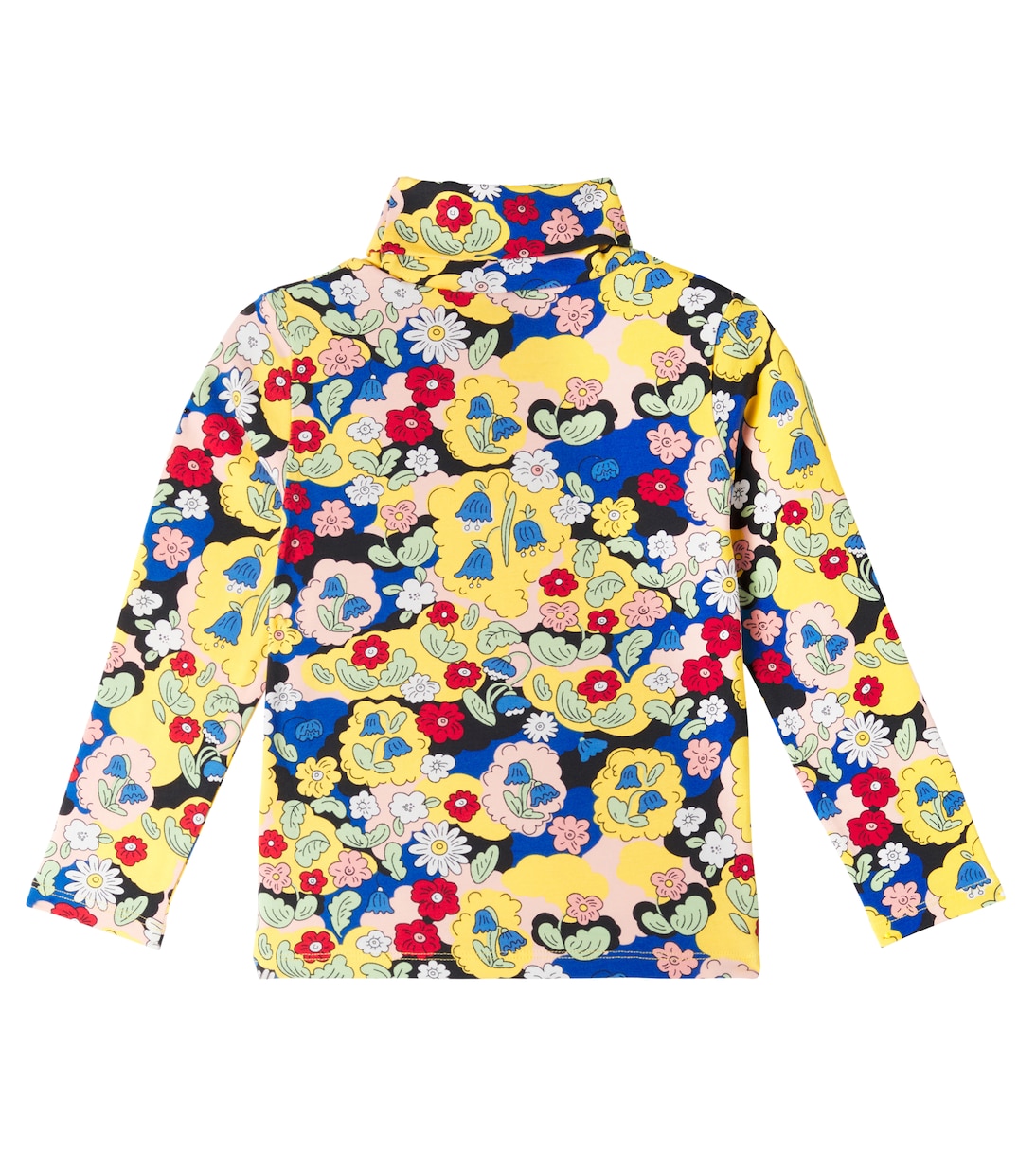 Floral cotton-blend turtleneck top | Mini Rodini