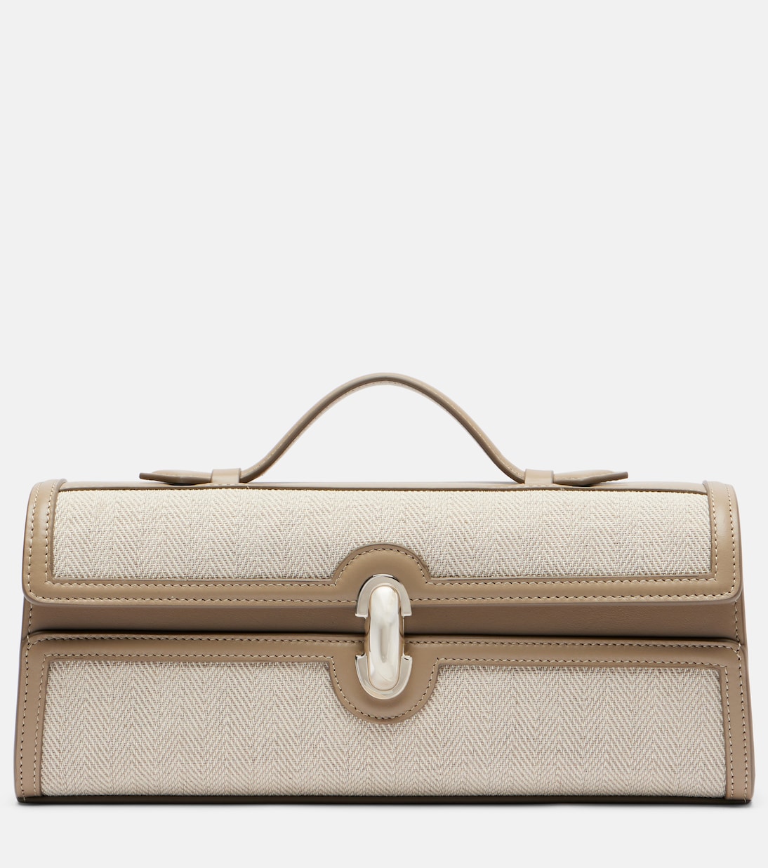 Slim Symmetry leather-trimmed tote bag | Savette