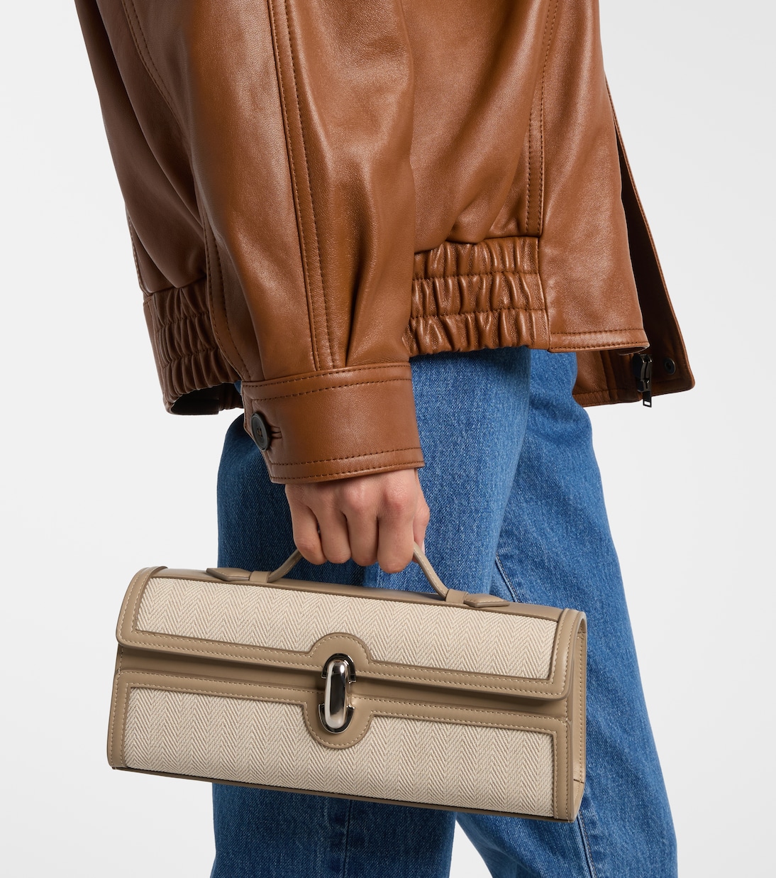 Slim Symmetry leather-trimmed tote bag | Savette