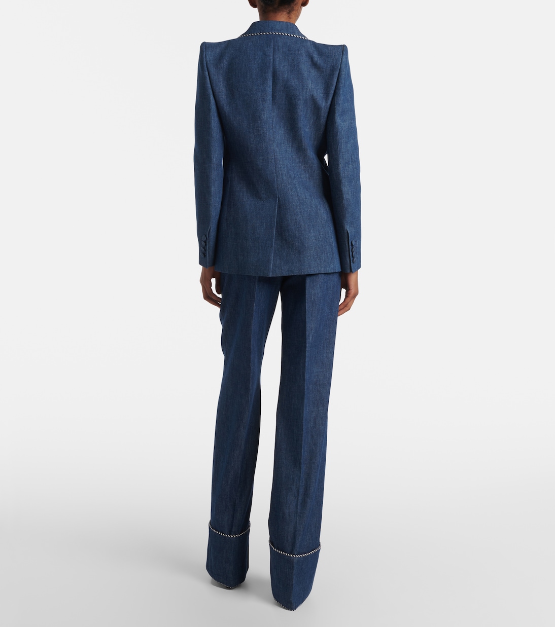 Double-breasted chambray blazer | Valentino