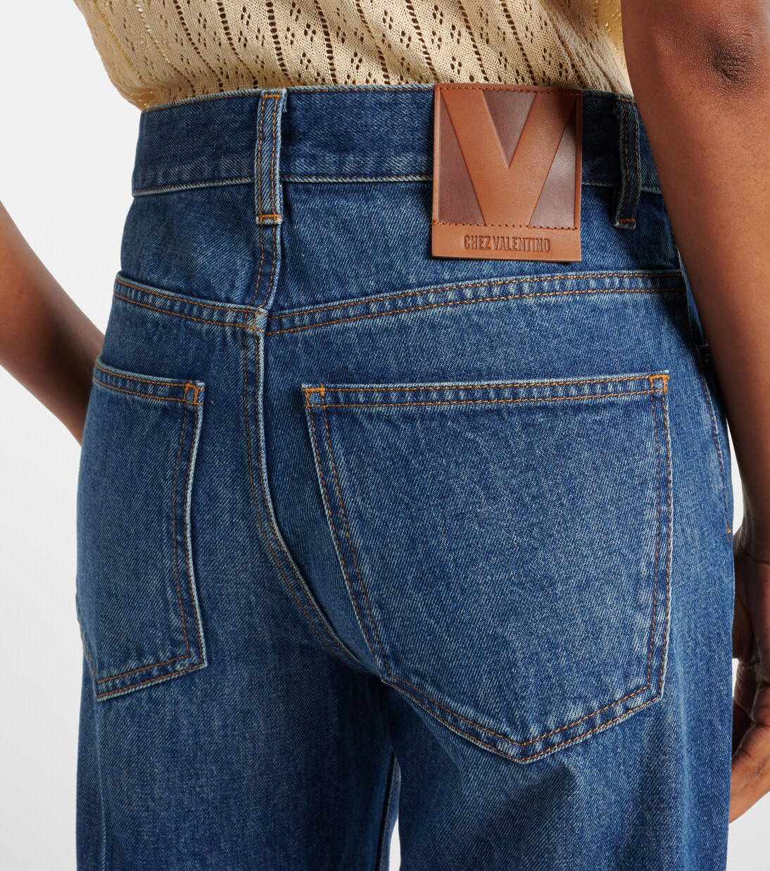 Embellished mid-rise straight jeans | Valentino