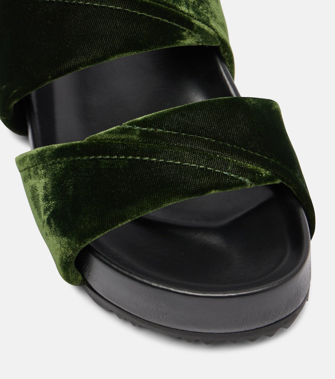 Sandali in velluto con pelle | Dries Van Noten