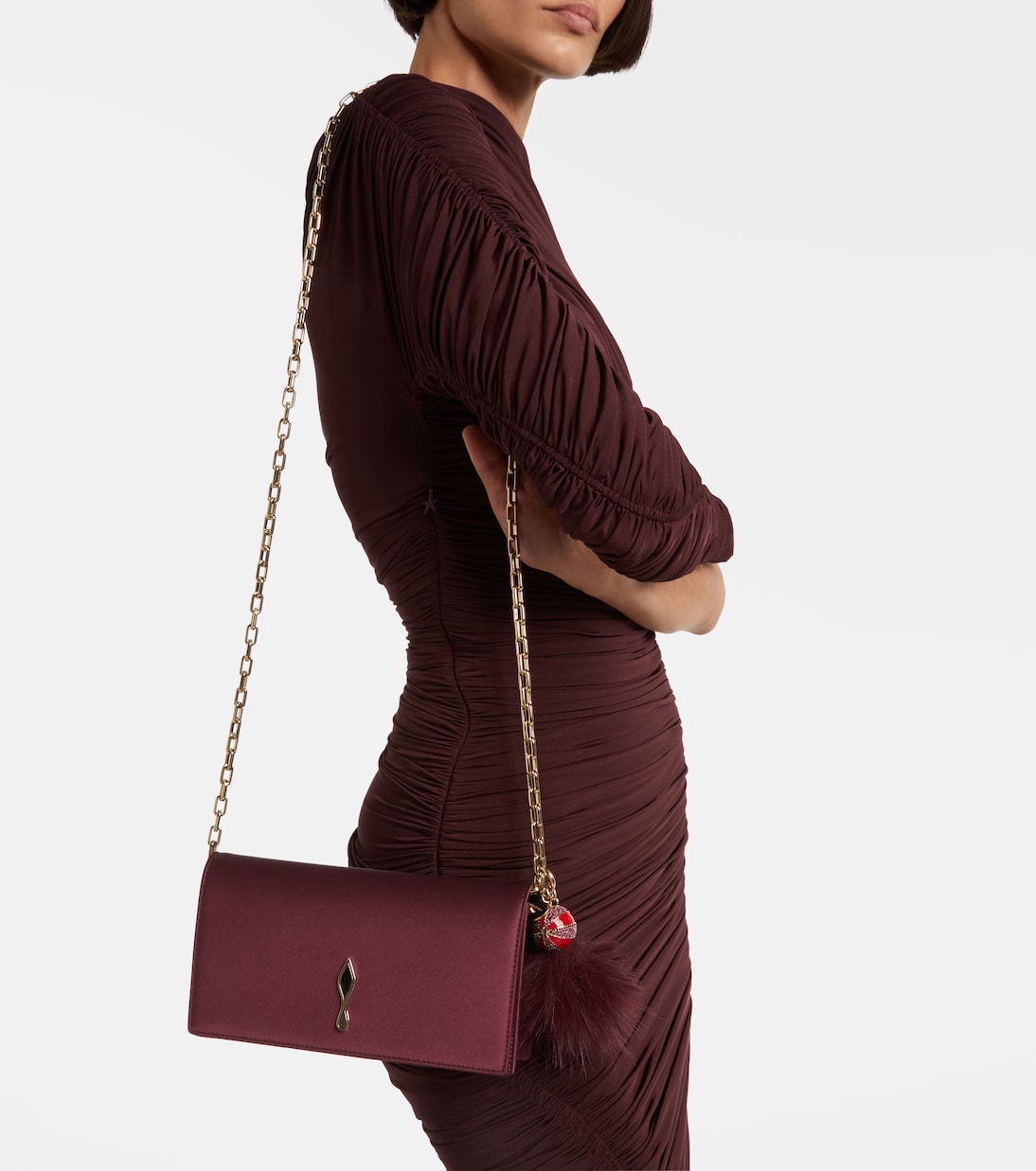 Clutch Bettina Small in crêpe di raso | Christian Louboutin