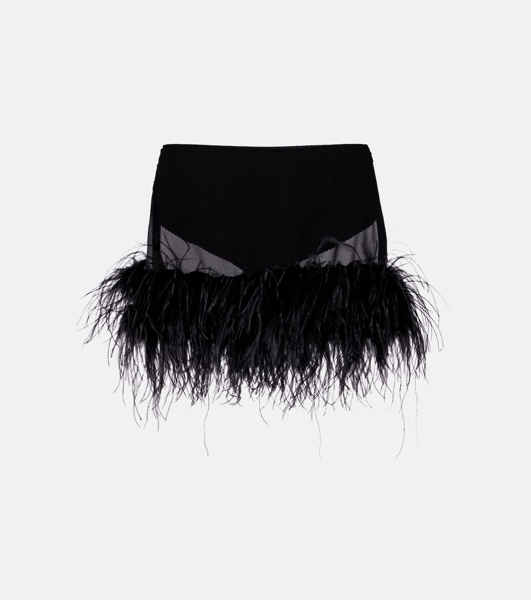 Sheer feather-trimmed miniskirt | The Attico