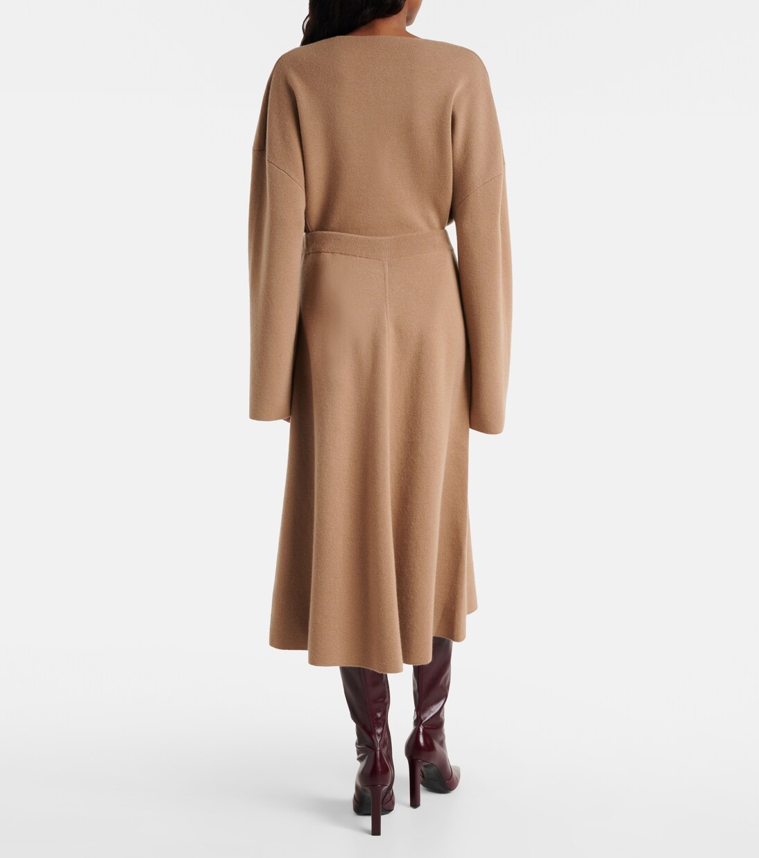 Jupe midi en laine et cachemire | Jardin des Orangers