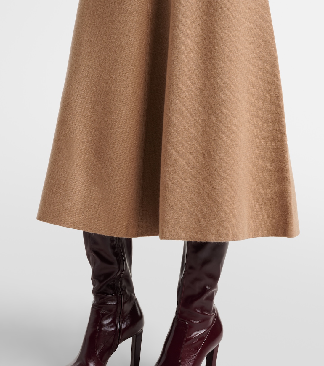 Jupe midi en laine et cachemire | Jardin des Orangers