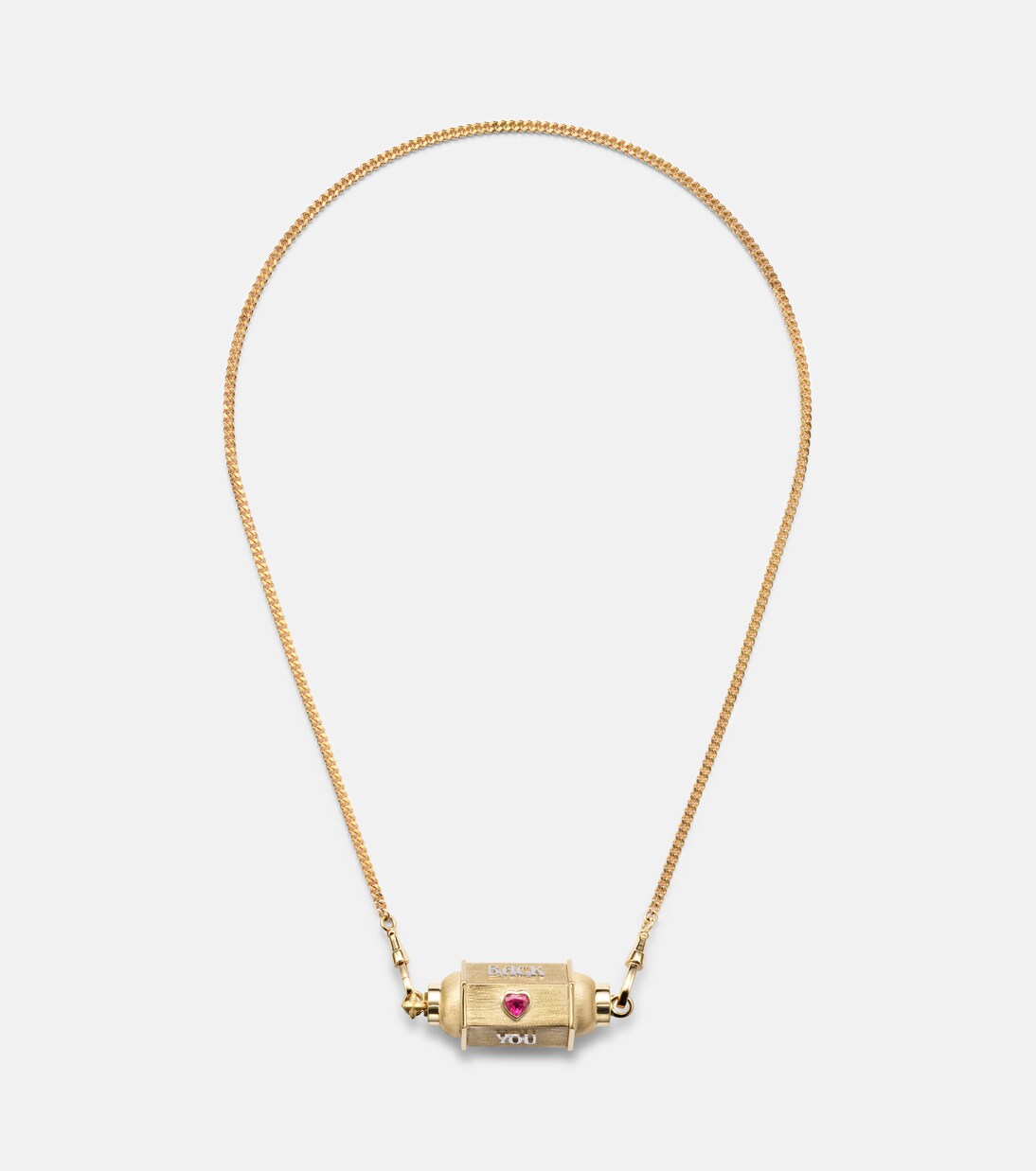 Love You 18kt gold (750/1000) locket necklace with diamond and ruby | Marie Lichtenberg