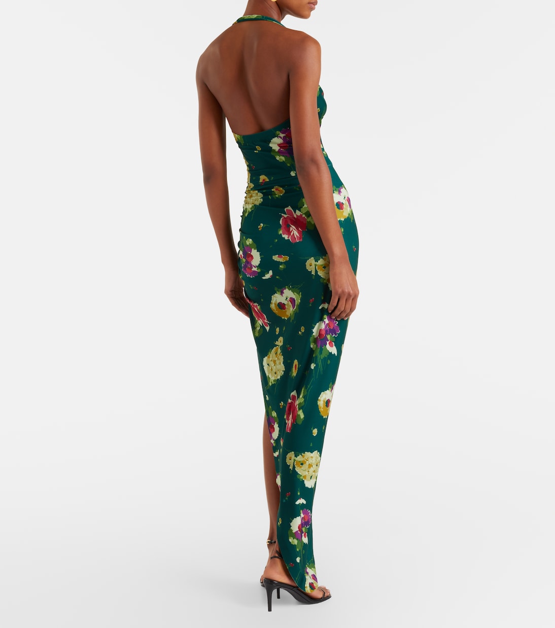 Cayla asymmetric ruched midi dress | Norma Kamali