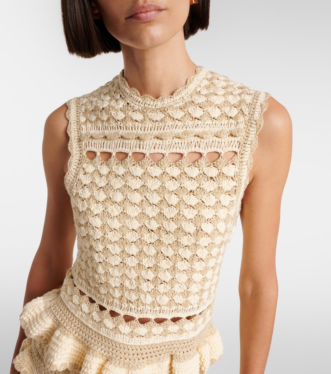 Wanderlust lamé crochet tank top | Zimmermann