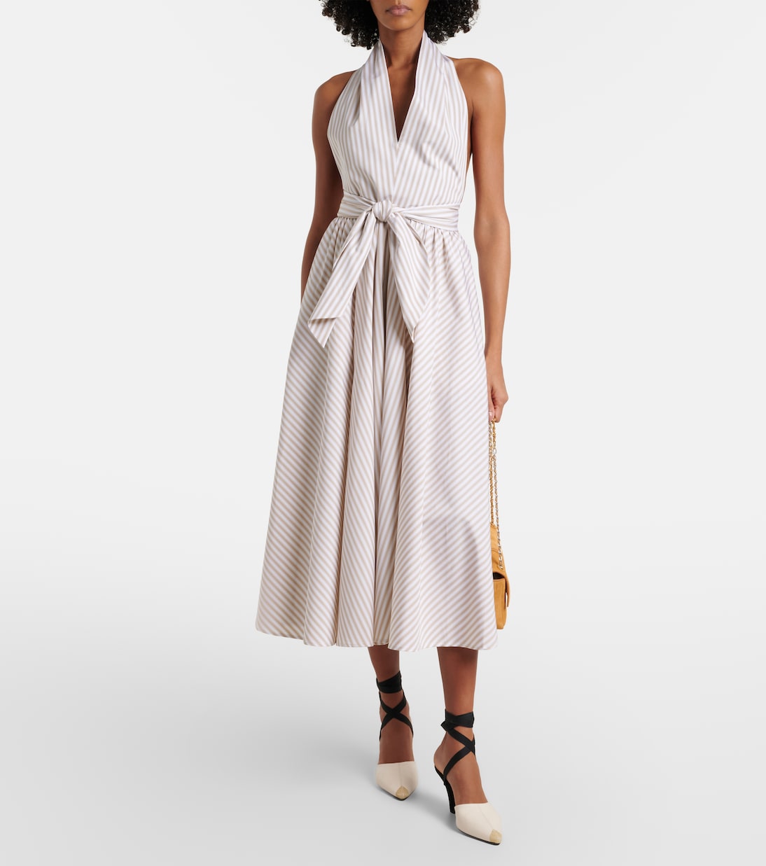 Robe midi rayée en coton | Patou