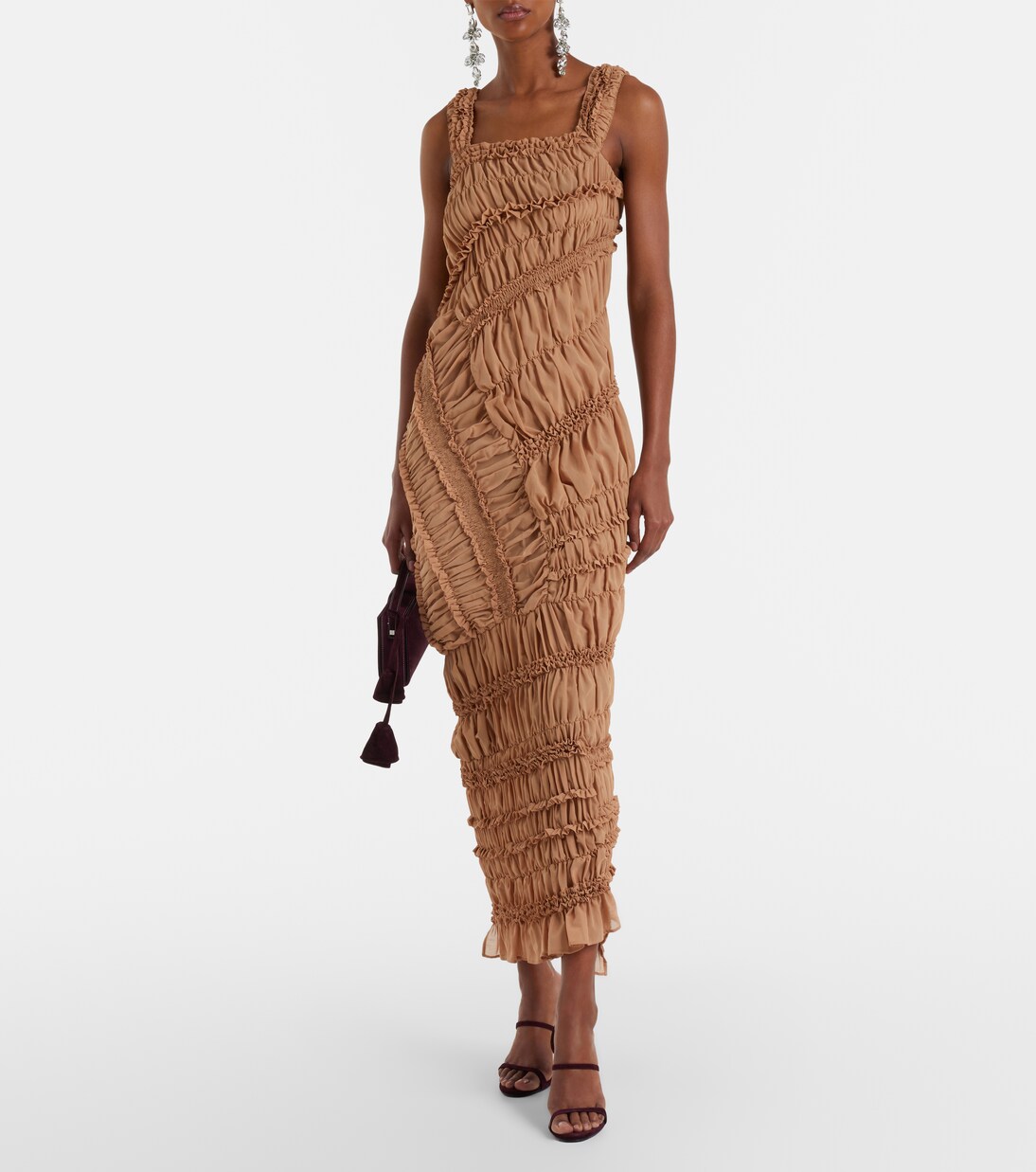 Ruched ruffled cotton maxi dress | Magda Butrym