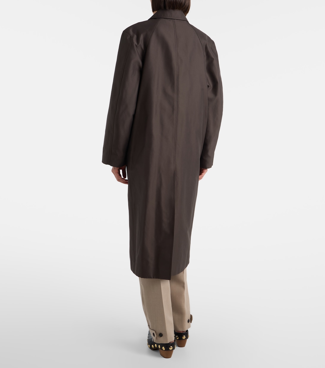 인트레치아토 레더 트리밍 트렌치 코트 | Bottega Veneta