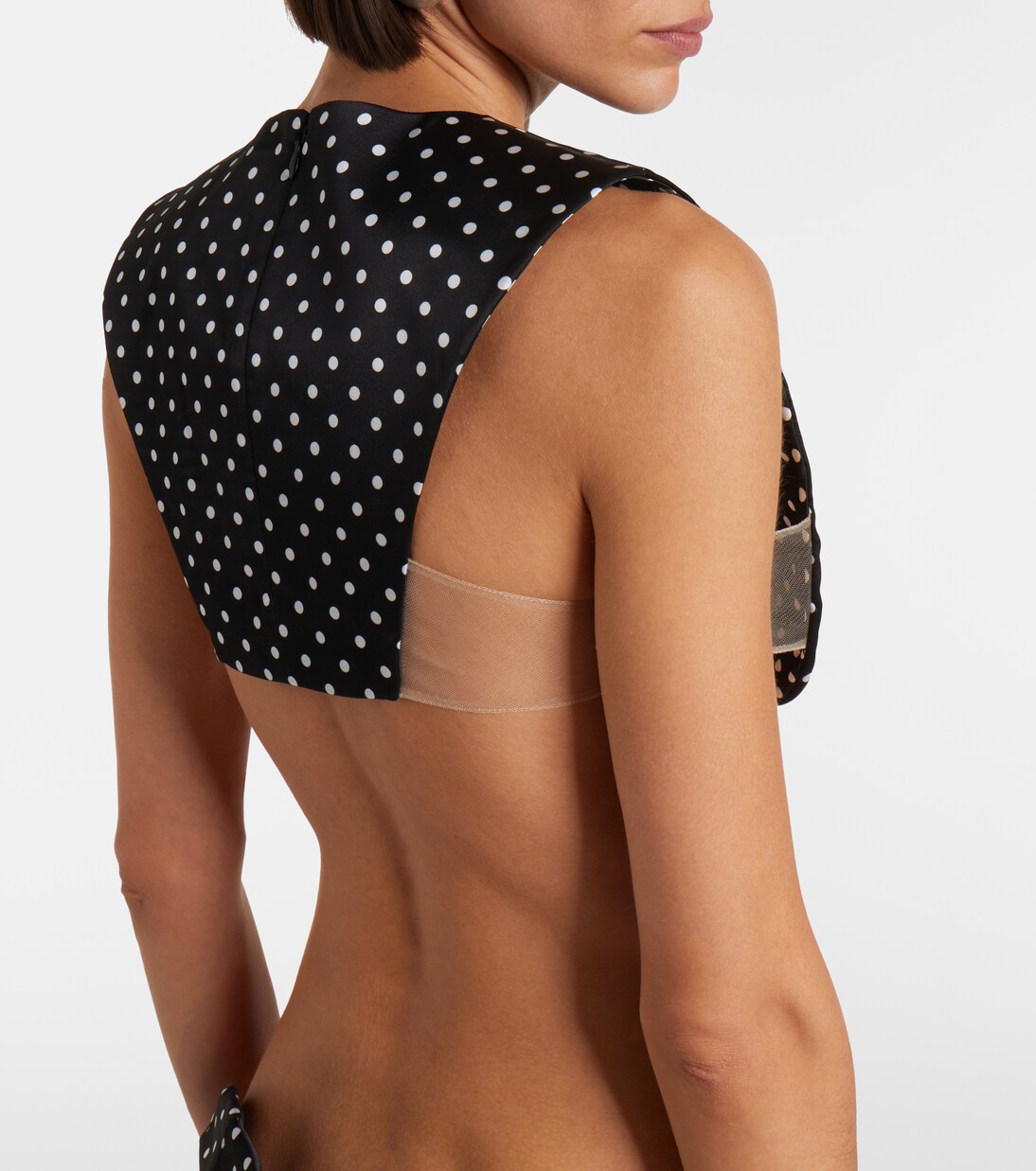 Polka-dot silk crop top | Jean Paul Gaultier