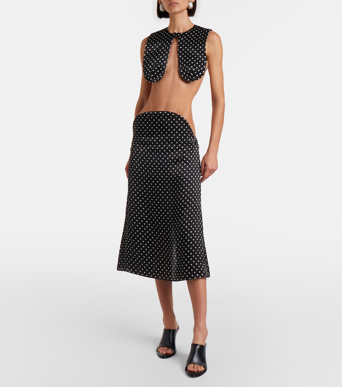 Polka-dot silk crop top | Jean Paul Gaultier