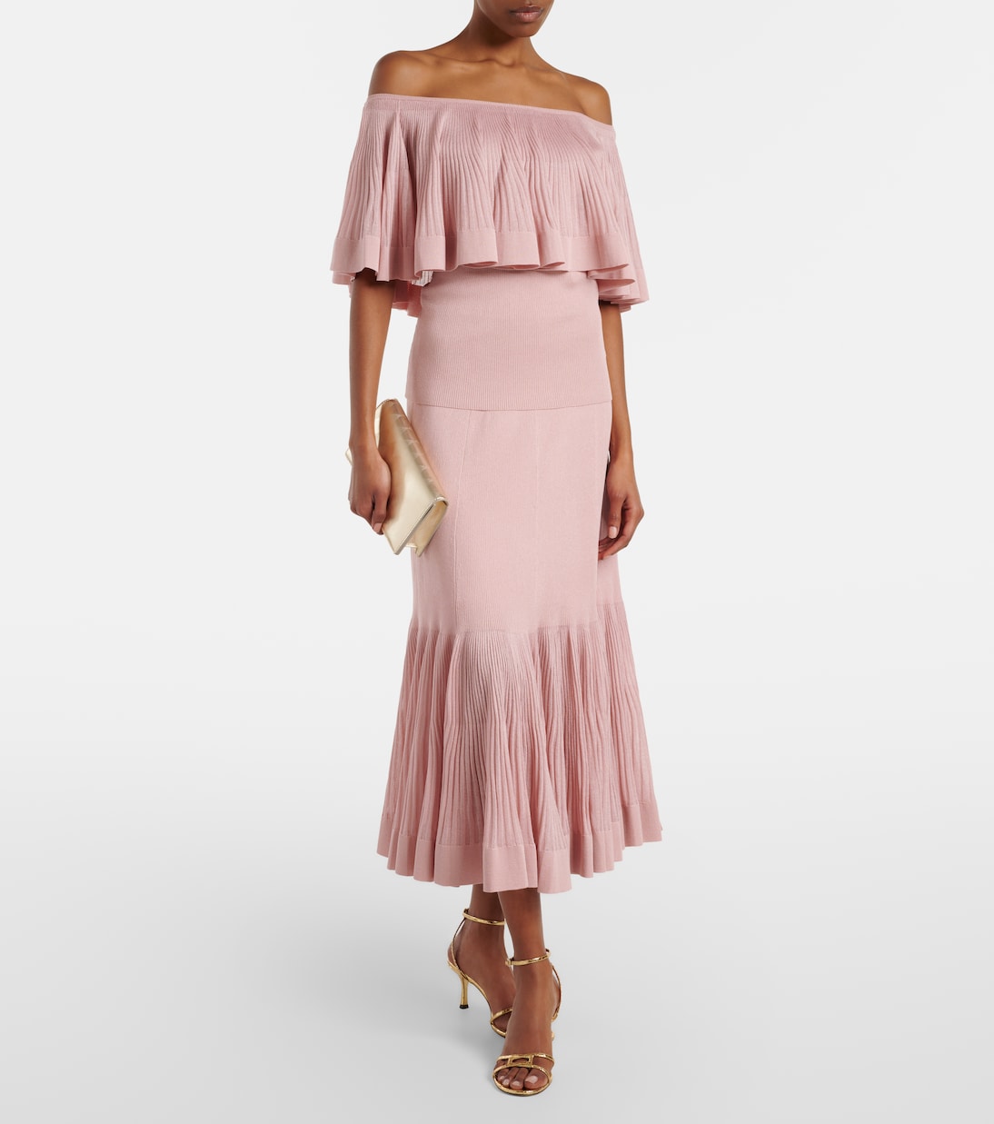 Gonna midi Luna in maglia plissé | Zimmermann