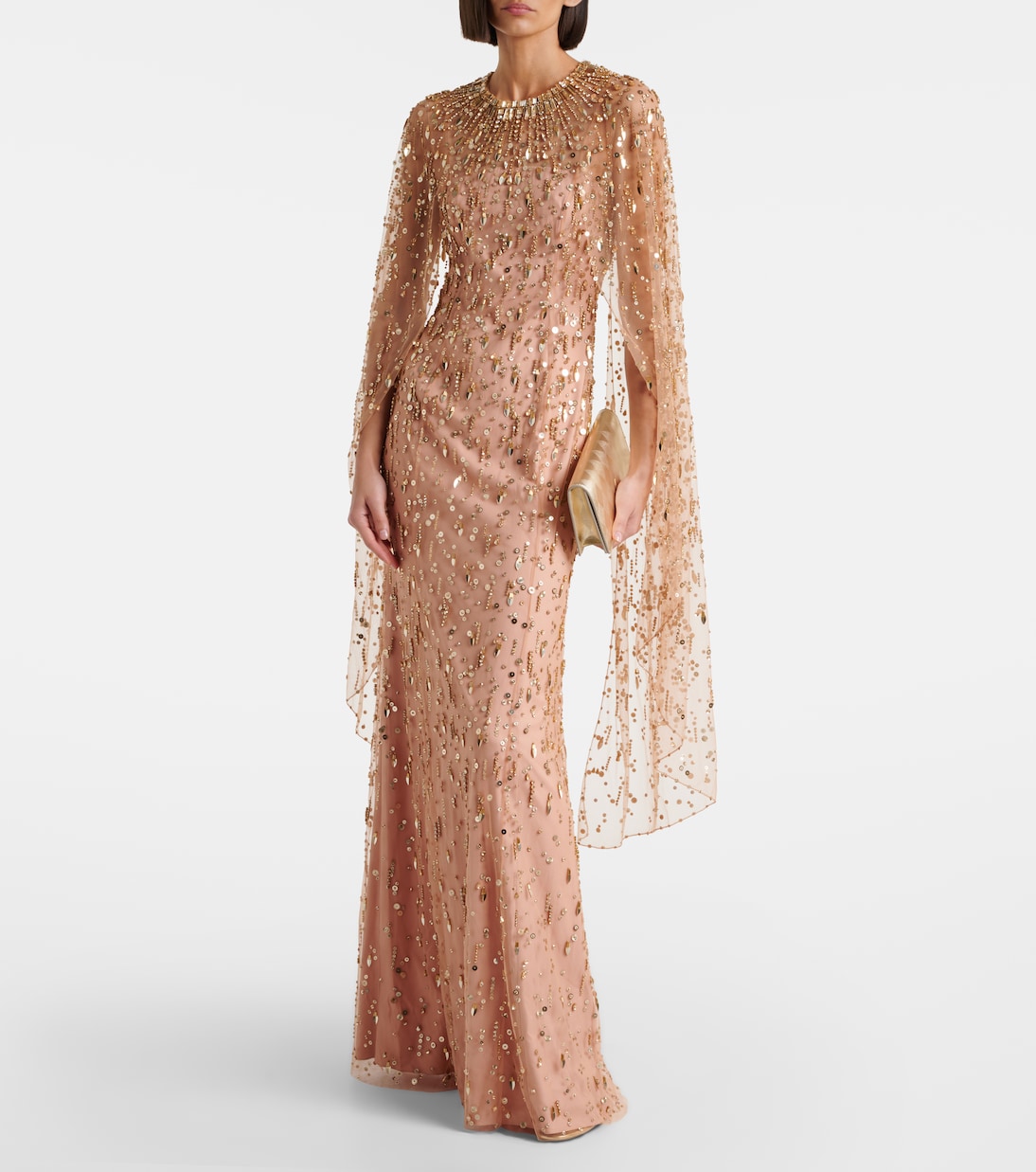 Hestia embellished caped gown | Jenny Packham
