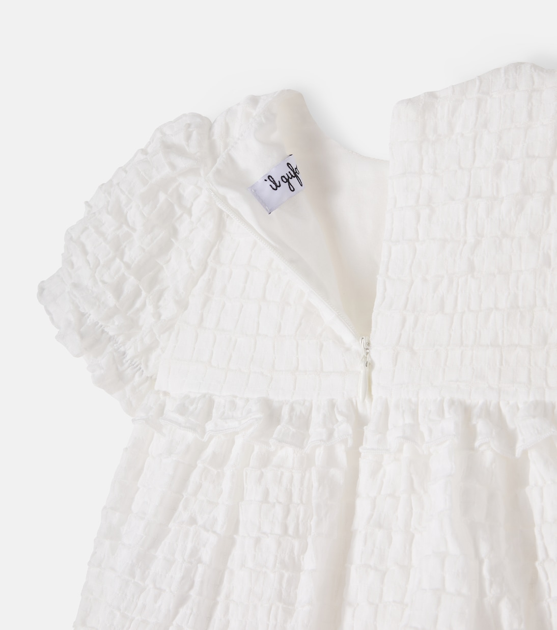 Baby checked ruffled cotton dress | Il Gufo