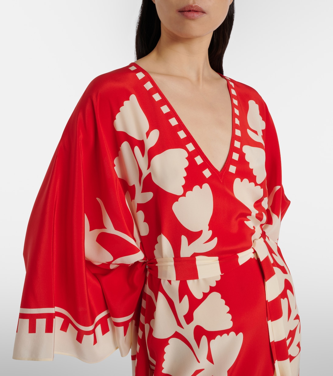 Holi belted printed silk kaftan | Eres