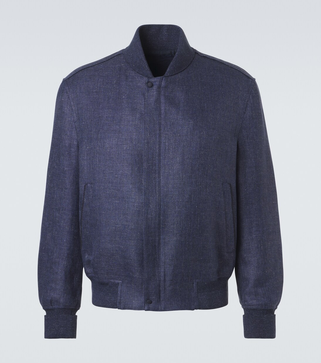 Leather-trimmed linen, wool, and silk bomber jacket | Berluti
