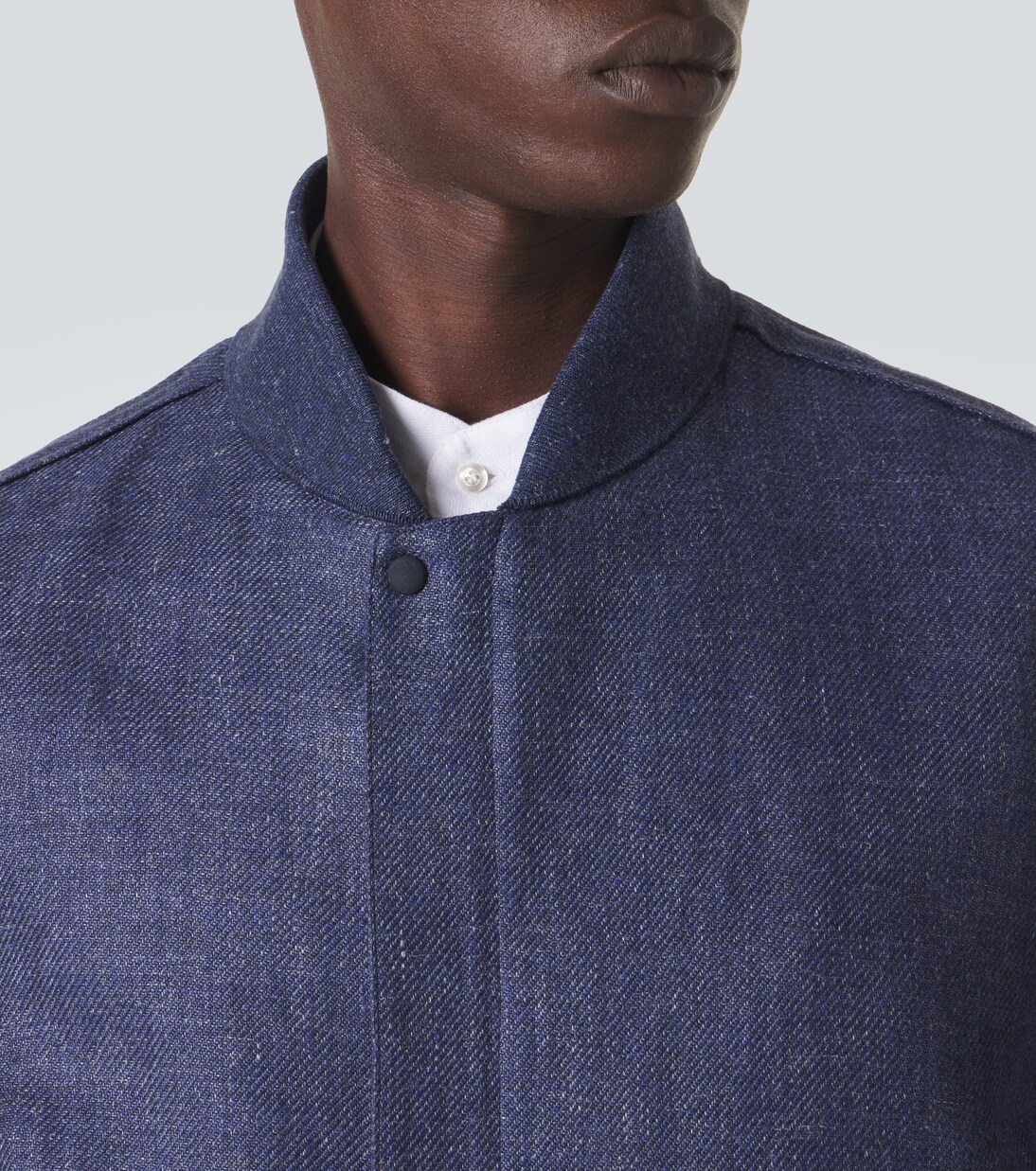Leather-trimmed linen, wool, and silk bomber jacket | Berluti