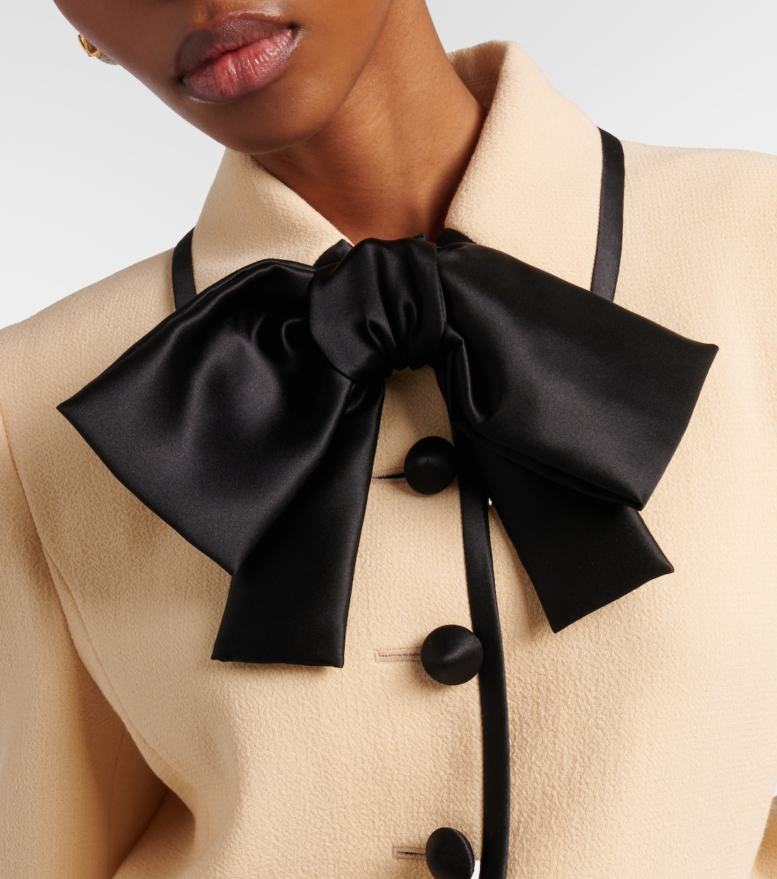 Bow-detail virgin wool crêpe jacket | Valentino