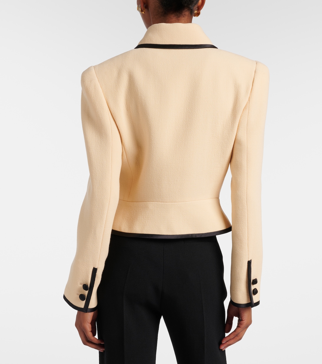 Bow-detail virgin wool crêpe jacket | Valentino