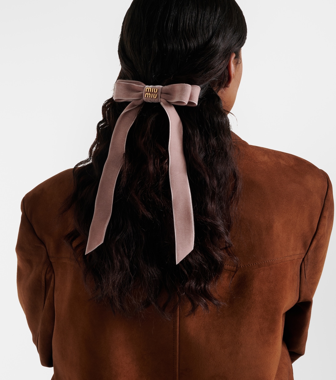 Logo velvet bow hair clip | Miu Miu