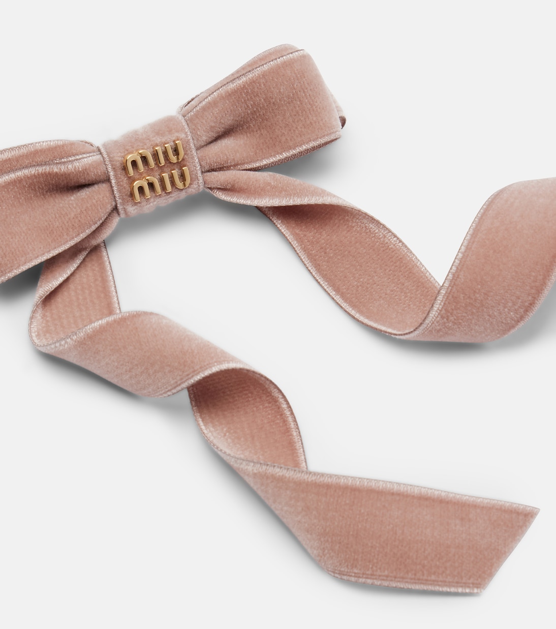 Logo velvet bow hair clip | Miu Miu