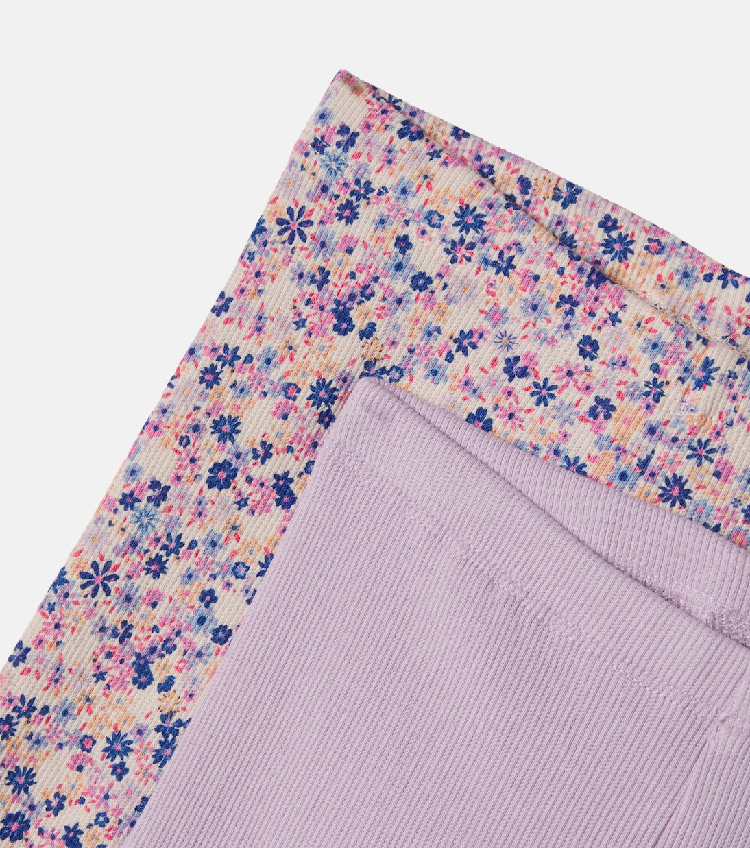 Set Jules aus zwei Leggings aus Rippstrick | Wheat