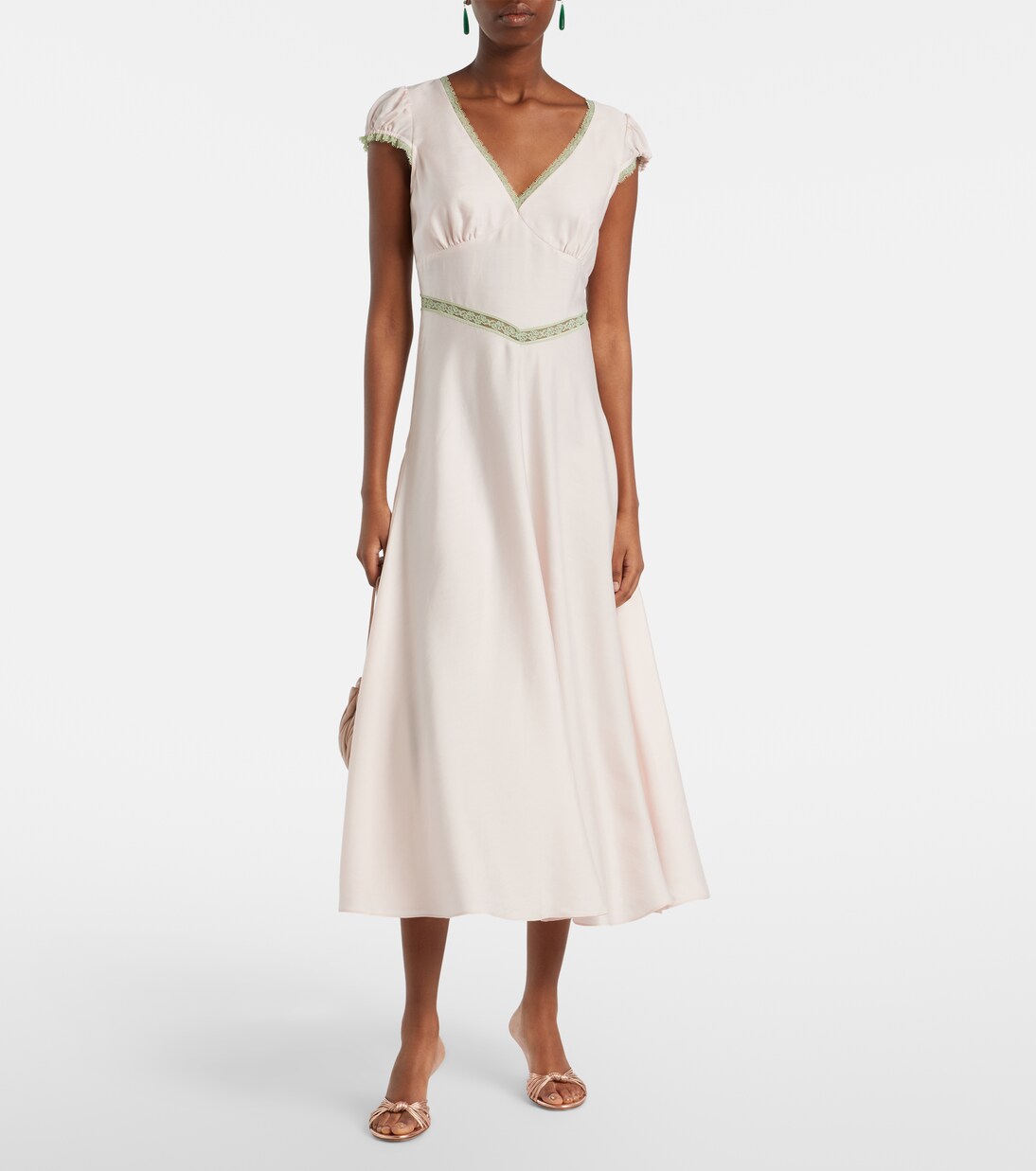 Vestido midi Perla con encaje | Posse