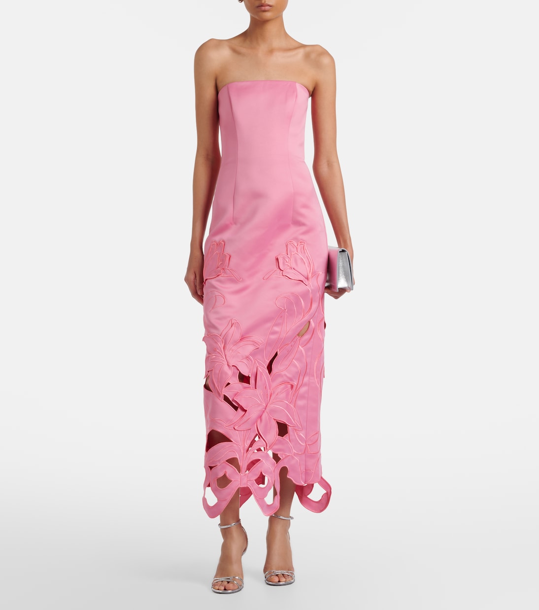 Rayna floral-appliqué bustier gown | Leo Lin