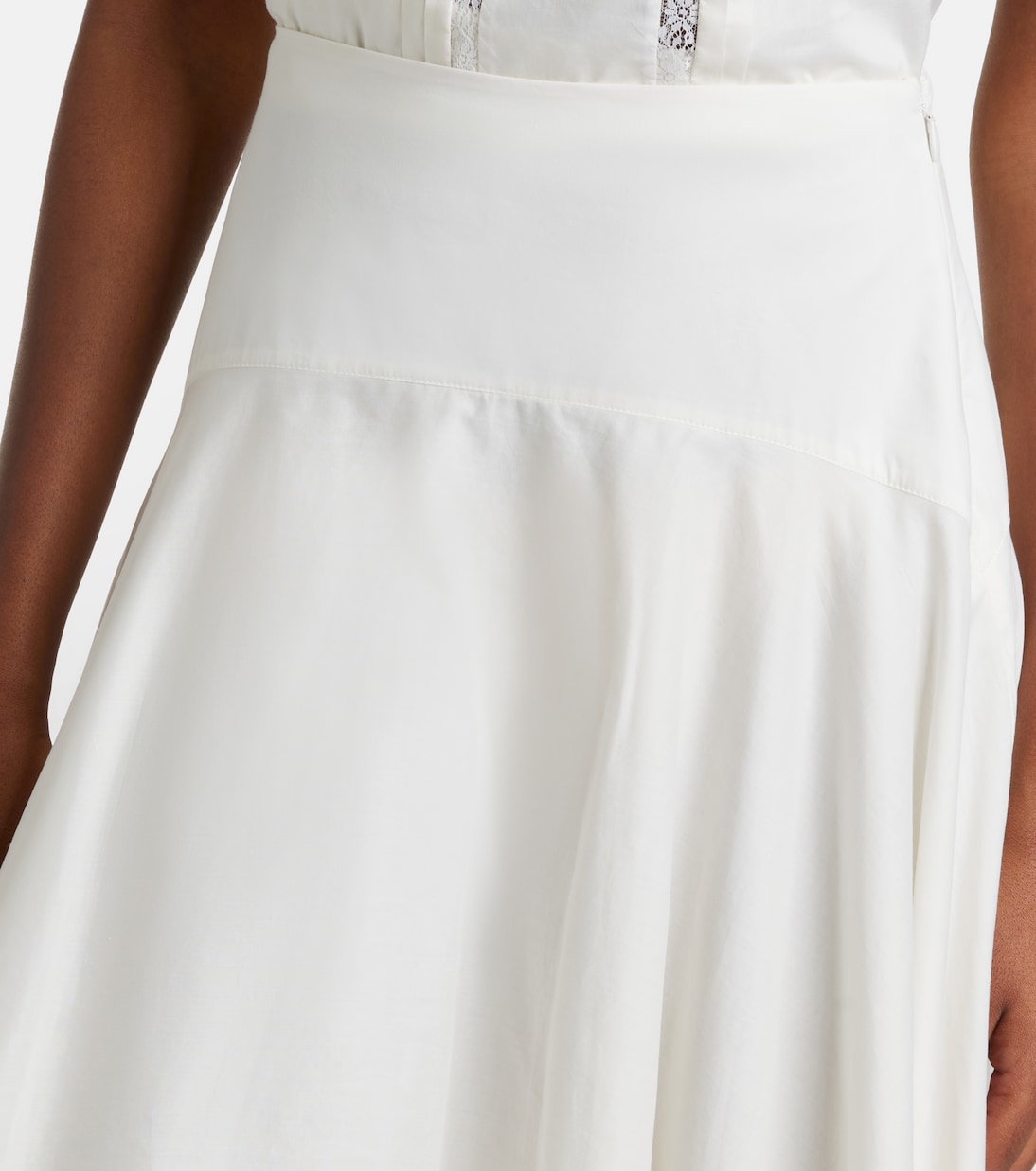 Gonna midi Ainsley in cotone con pizzo | Staud