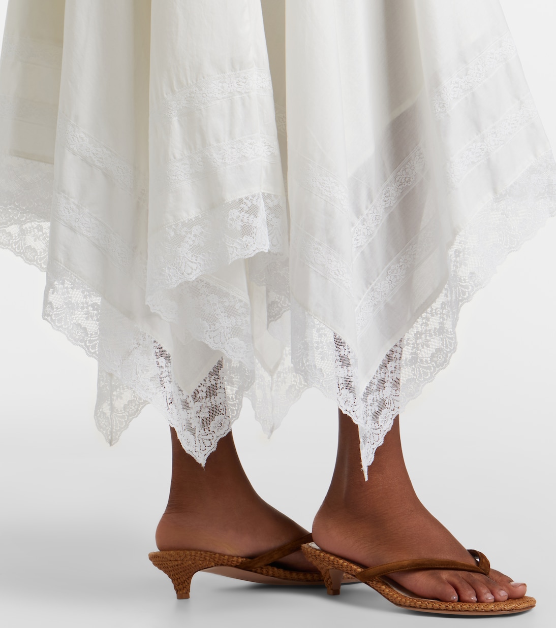Gonna midi Ainsley in cotone con pizzo | Staud