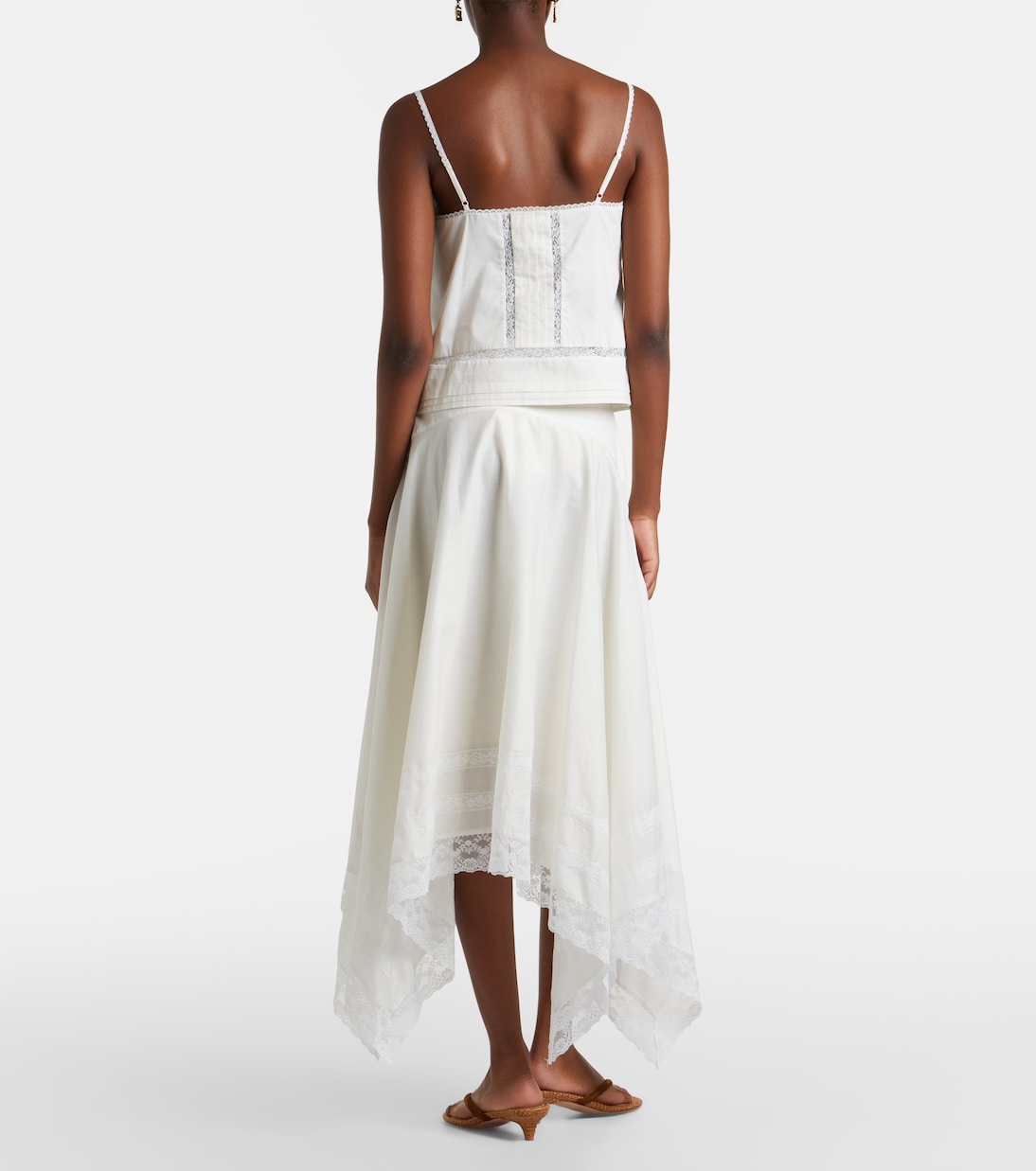 Gonna midi Ainsley in cotone con pizzo | Staud