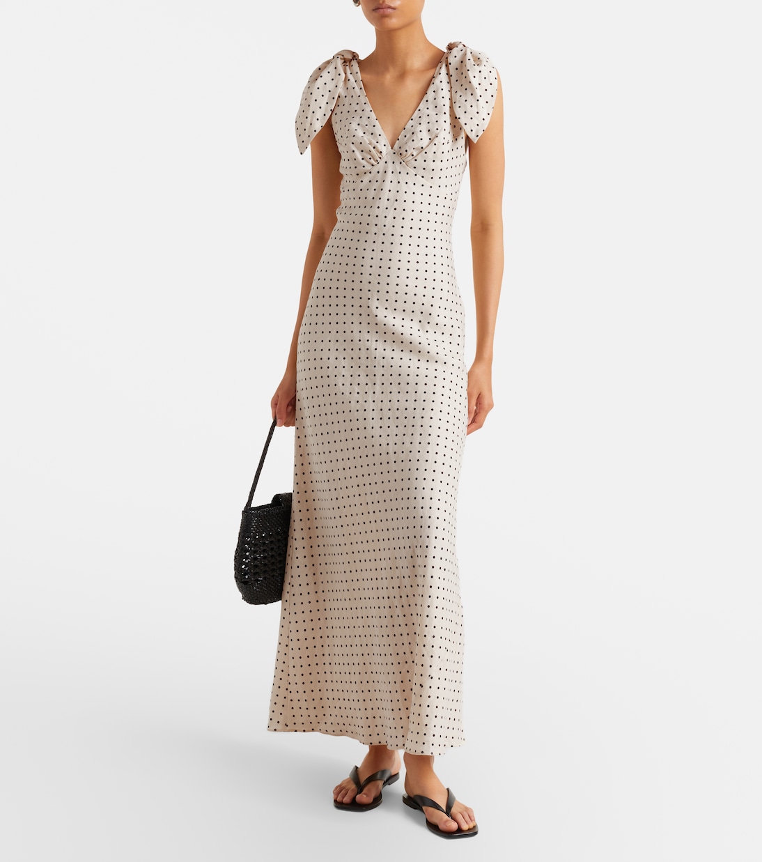 Robe Solana en lin à pois | Faithfull