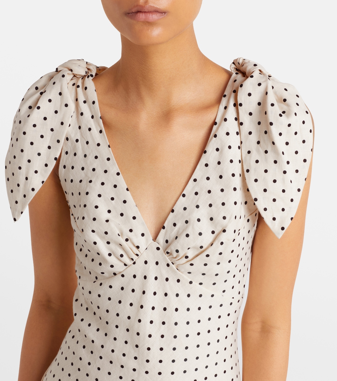 Robe Solana en lin à pois | Faithfull