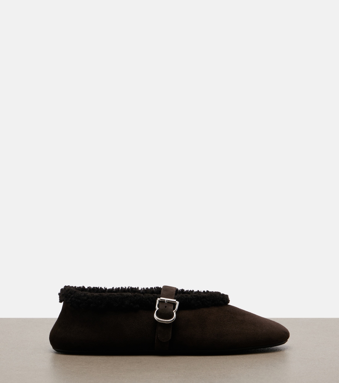 Shearling-lined suede Mary Jane flats  | Alaïa