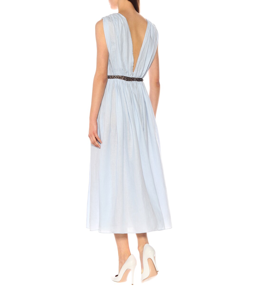 Robe midi Cristina en lin | Gabriela Hearst