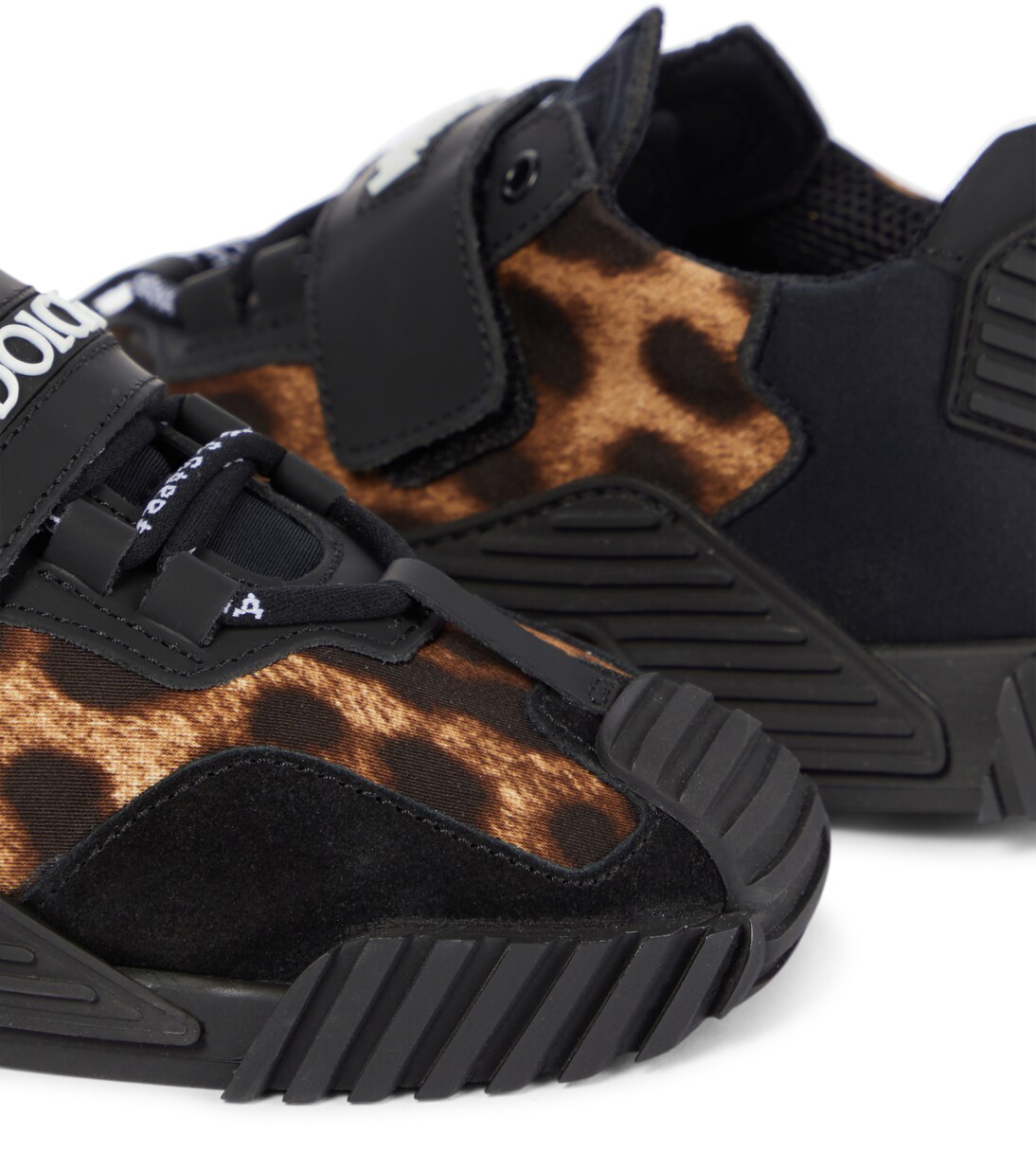 NS1 leopard-panel leather sneakers | Dolce&Gabbana Kids