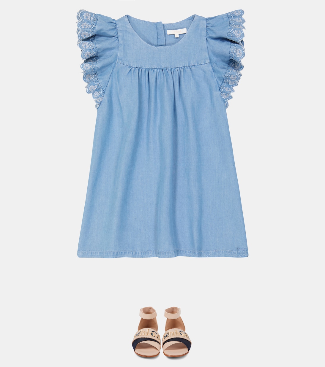 Leather-trimmed sandals | Chloé Kids