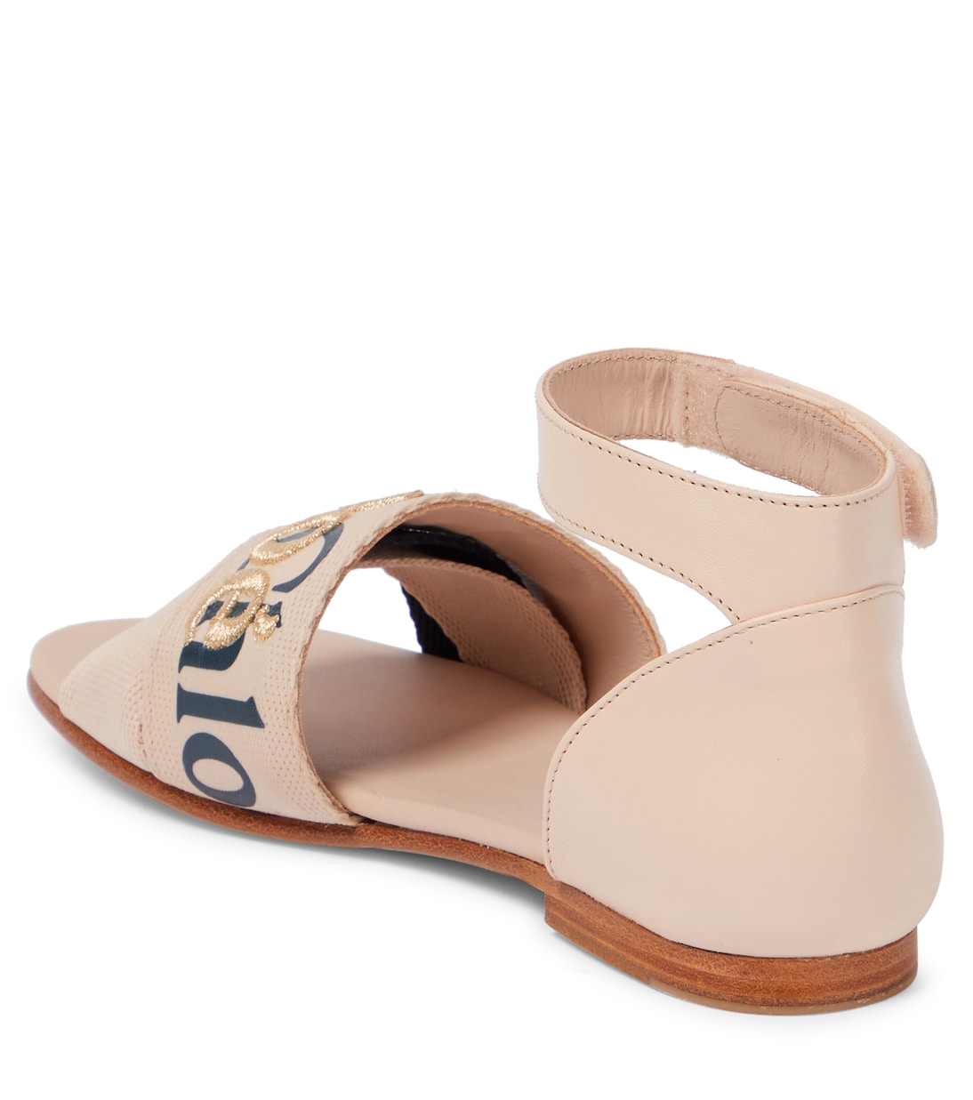 Leather-trimmed sandals | Chloé Kids