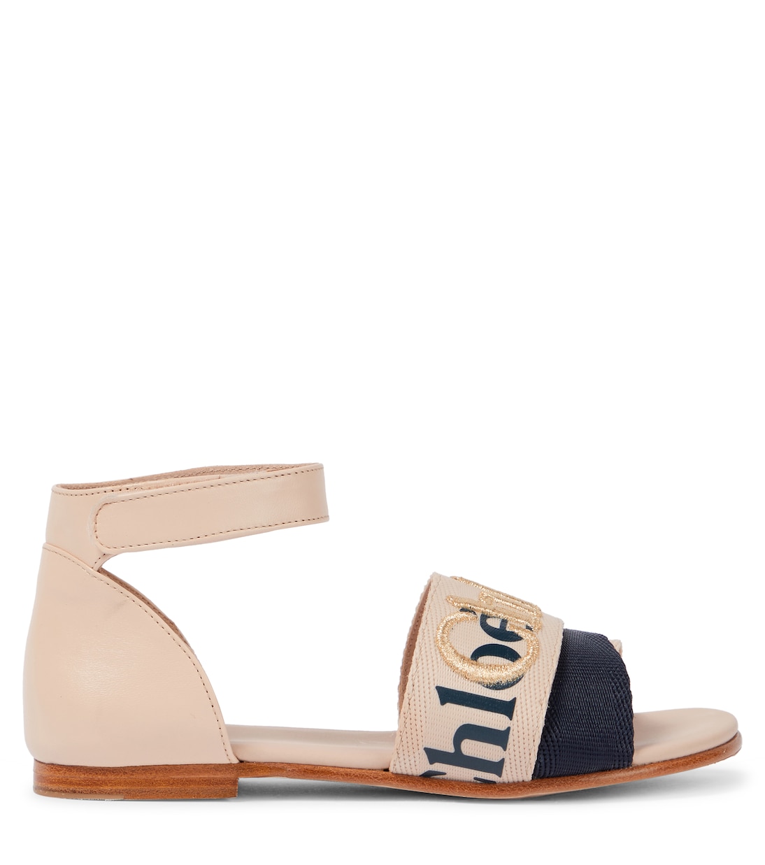 Leather-trimmed sandals | Chloé Kids