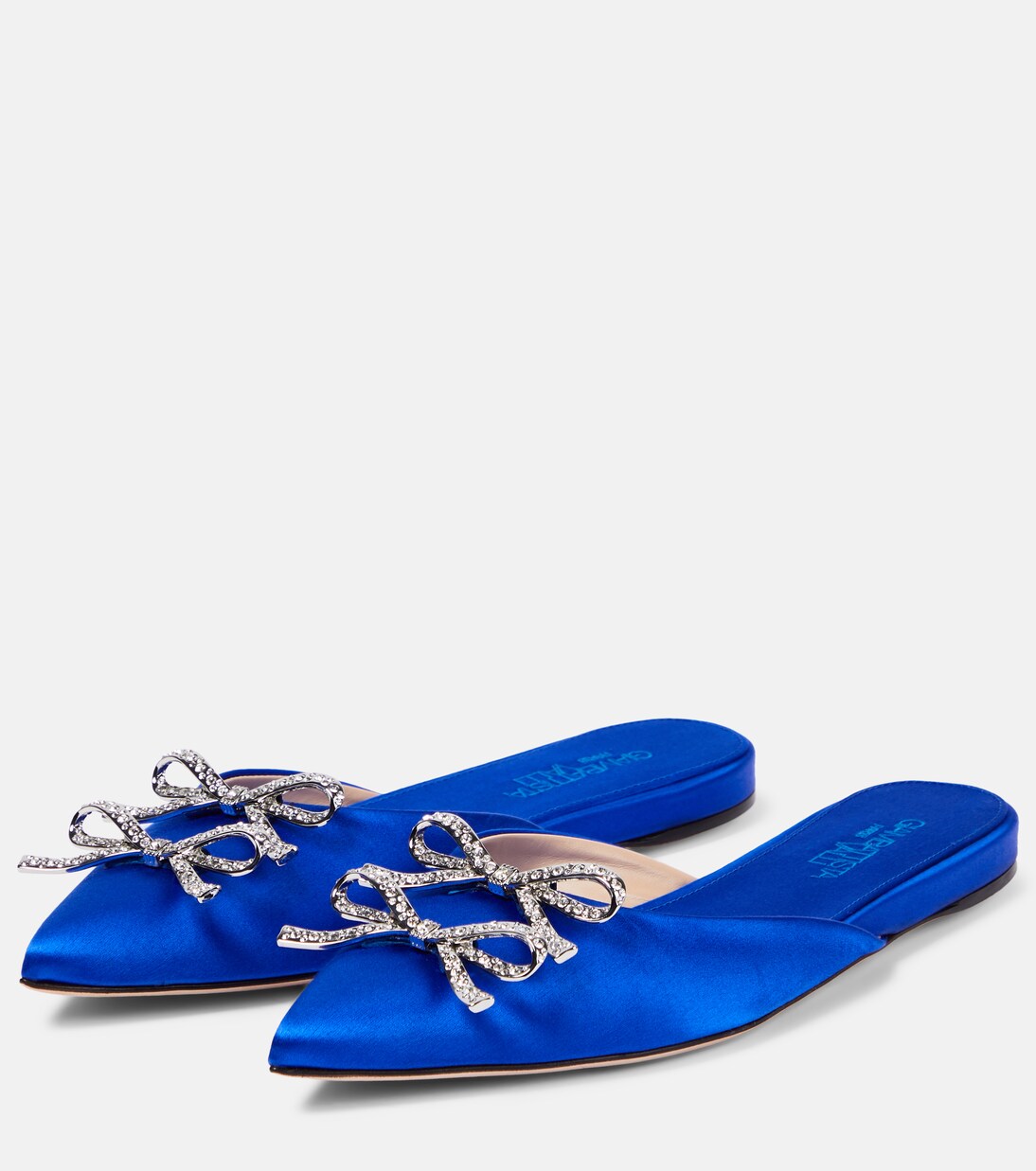 Slippers in raso con cristalli | Giambattista Valli