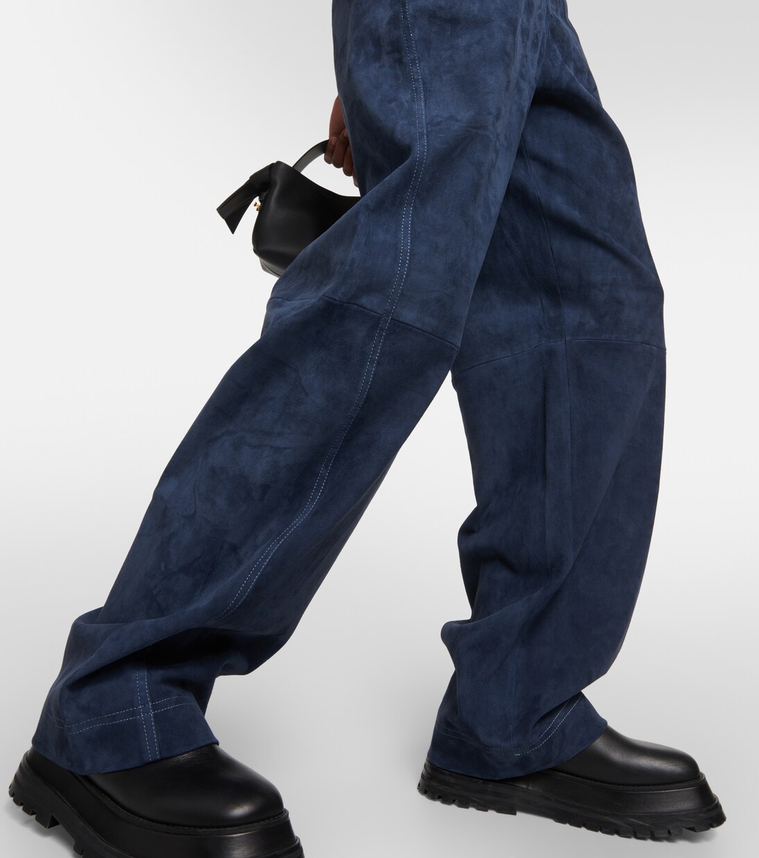 Weite Hose Cassidy aus Veloursleder | Stouls